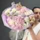 Букет матиолла, гортензия, лизиантус, диантус купить с доставкой по Москве